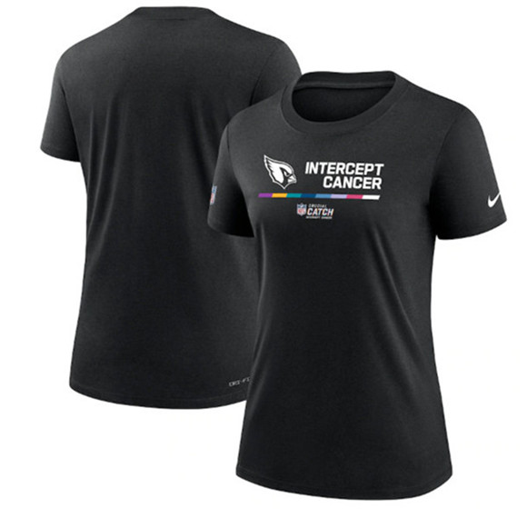 Women's Arizona Cardinals Black 2022 Crucial Catch Performance T-Shirt(Run Small)